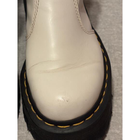Dr. Martens 2976 Smooth Size 5 White Leather Platform Quad Chelsea Boots - Picture 7 of 14